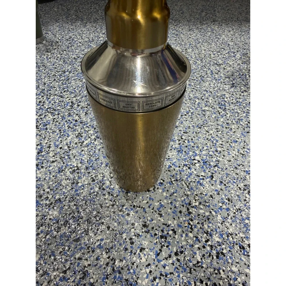 Max Studio Home Gold Stainless Steel Recipe Dial Cocktail Shaker 3 Piece Set